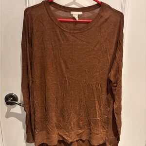 H&M Women's Long Sleeve Brown Top